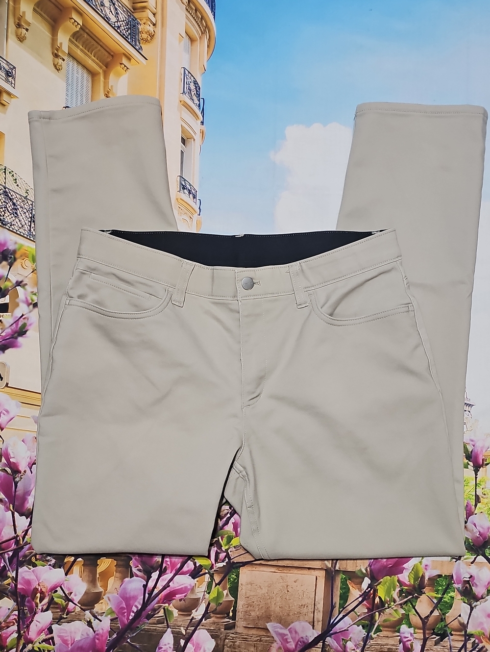 Calvin Klein Beige Slim Straight Pants 34x32